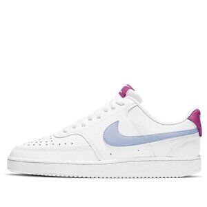 Nike Women's Court Vision Low Top Sneakers in White Hydrogen Blue